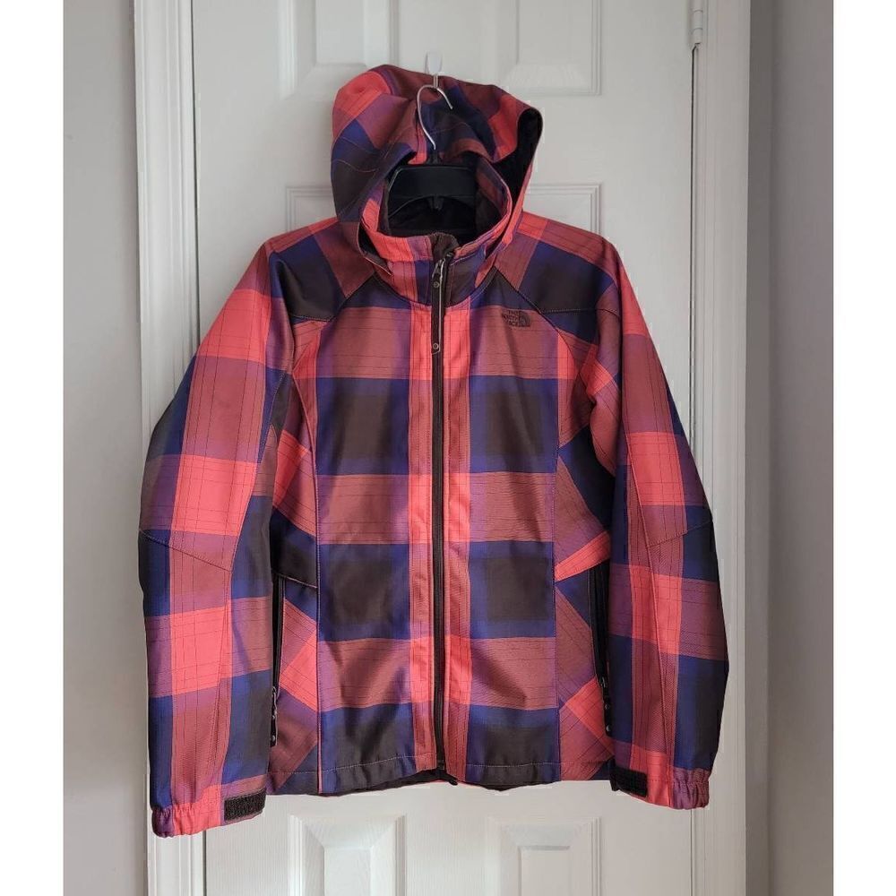 The North Women's Face Plaid Ski Jacket Hooded M